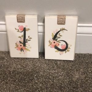 3 for $12. NWT floral table number cards